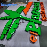 Lettres de signalisation publicitaire personnalisées en acrylique 3D, éclairées par LED, pour intérieur/extérieur, alimentées par transformateur, pour bâtiments commerciaux, magasins