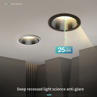 Spot encastré LED moderne sans lumière principale, COB, ultra anti-éblouissement, en aluminium, éclairage intérieur