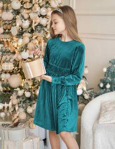 <span class=keywords><strong>Abito</strong></span> Vintage Autunnale per Bambine 4-13 Anni, Stile Impero, Antistatico, in <span class=keywords><strong>Velluto</strong></span>, Maniche Lunghe, Collo Tondo, Lunghezza <span class=keywords><strong>Midi</strong></span> - Product Image 4