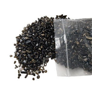 Đá Tự Nhiên 5 ~ 7 Mm Đá Dăm Sỏi <span class=keywords><strong>Obsidian</strong></span> Vàng Đen Với Đèn Flash Vàng - Product Image 1