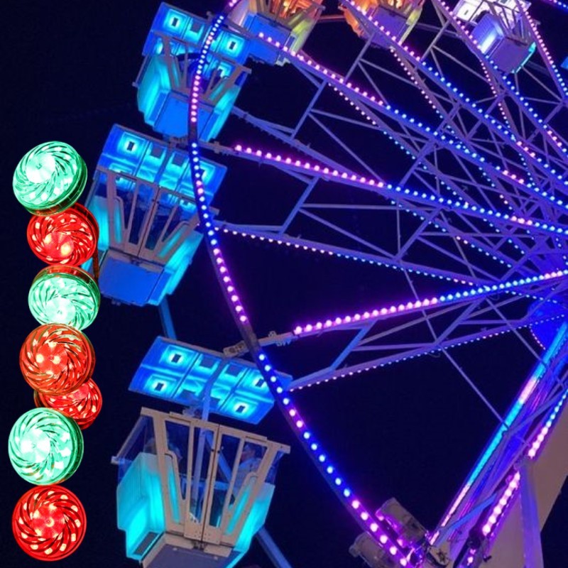 Manufacture 60mm Diameter Cabochon RGBW Pixel Led UCS2904 DMX 18pixels Turbo Led Amusement Light DC24V Fairground IP68
