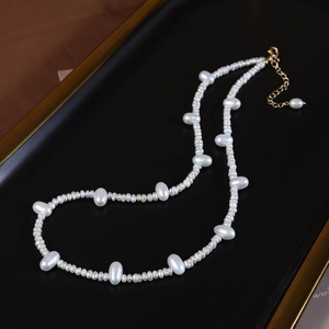 <span class=keywords><strong>Collana</strong></span> di <span class=keywords><strong>Perle</strong></span> Barocche Naturali d'Acqua Dolce, Design a Fili, Forma di Riso, Regolabile, per Donna - Product Image 1