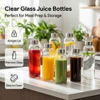 Bouteille d'eau en verre borosilicate transparent de grande capacité avec logo personnalisé, 500 ml, 750 ml, 1000 ml, avec couvercle en acier inoxydable pour le camping