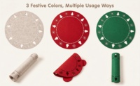 Sets de table en feutre découpés au laser Joyeux Noël, sous-verres et napperons ronds pour la décoration intérieure