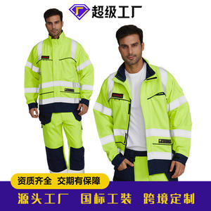 Vêtements de travail ignifuges Xk-223002 pour hommes, haute visibilité, type split, vêtements de sécurité certifiés ISO EN11611 11612, coupe classique - Product Image 3