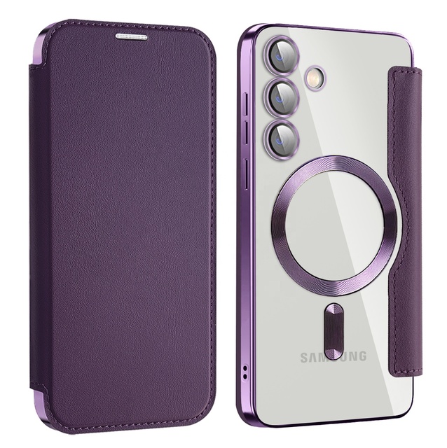 Flip Leather Magnetic Wireless Charging Phone Case for iPhone 15 14 Plus 11 13 12 Pro Max Shockproof Card Bag Slot Cover