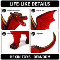 Modèle de dinosaure rouge en PVC pour enfants, 9x4x10.5cm, cadeau, accessoire pédagogique pour la salle de classe, décoration de bureau pour garçons et filles, éducatif