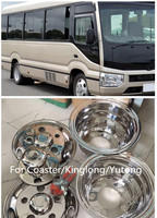 Tutup Roda Bus 16-Inci Bahan Stainless Steel 304, Model Bolt-On 5 Lug 5 Lubang untuk Coaster Mitsubishi FUSO PCD 203mm