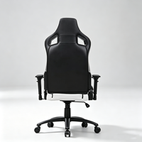 Silla de Juego de Cuero Estilo Racing, Silla de Computadora Giratoria con Respaldo Alto, Reposabrazos Ajustables, Reclinable y Ergonómica