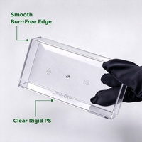 Boîte d'emballage alimentaire rectangulaire transparente personnalisée en PS avec couvercle pour pâtisseries, snacks, desserts, salades, 11,5 cm, épaisseur 1 mm, JNH-019