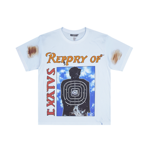 เสื้อยืดแขนสั้นทรงหลวมสไตล์ฮิปฮอปยุโรปอเมริกันสำหรับผู้ชาย ผ้าฝ้าย 100% ลวดลายพิมพ์แบบวินเทจ - Product Image 5