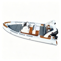 RIB580 20 pieds 5,8 m, bateau pneumatique rigide à coque en V profond, léger, en Hypalon/PVC et fibre de verre, pour la pêche, la plongée et les sports nautiques, capacité 8 personnes