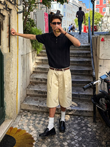 Men's Woolen Polo Short Sleeve 2026 Summer American Luxury Solid Color <b>Collar</b> <b>T</b>-<b>shirt</b> Wholesale - Product Image 1