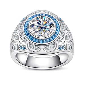 Bague de mariage pour homme tendance en argent sterling 925 plaqué rhodium, incrustée de moissanite couleur D de 3 carats, forme géométrique, troisième anniversaire - Product Image 3