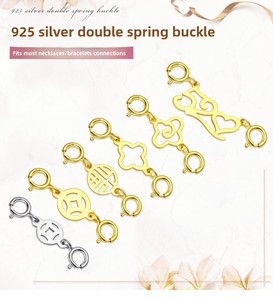 <span class=keywords><strong>XD</strong></span> P2793 S925 plata esterlina hebilla de resorte de dos extremos pulsera hebilla cadena extensión conexión hebilla - Product Image 6