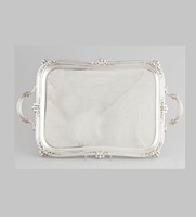Plateau de service en aluminium poli de qualité supérieure pour le petit-déjeuner, le déjeuner, le dîner et l'utilisation dans l'industrie hôtelière