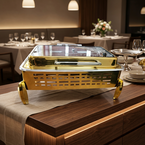 Services de vaisselle de luxe en acier inoxydable pour réchauds de buffet, idéaux pour mariages et maintien au chaud des aliments DCD-005 - Product Image 4