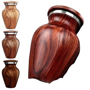 Urne funéraire marron avec loup dans la forêt d'automne, récipient commémoratif pour cendres d'adultes, urne souvenir pour cendres humaines - Product Image 4
