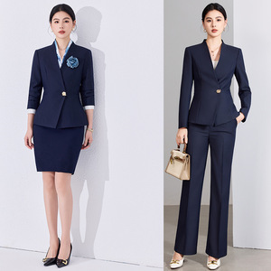 Professional Women's Suit Skirt Long Sleeve Polyester Spring Workwear Commuting To Work 8215yx - Product Image 1