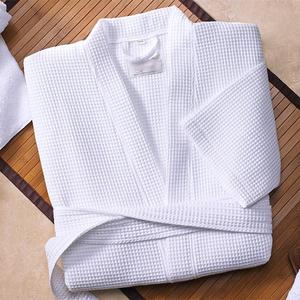 Hotel High Quality <strong>Waffle</strong> Bathrobes 100% Egyptian <strong>Cotton</strong> Hotel Spa <strong>White</strong> <strong>Waffle</strong> Bathrobe Customized Embroidery logo - Product Image 2