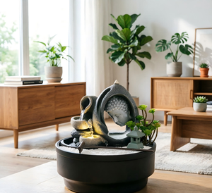Fontaine Zen Artistique avec Porte-<span class=keywords><strong>Encens</strong></span>, Sable et Râteau, <span class=keywords><strong>Bouddha</strong></span> à Cadre Arqué et <span class=keywords><strong>Cascade</strong></span> en Pot à Niveaux pour la Maison et le Patio - Product Image 3