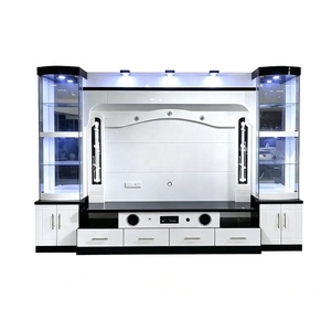 Mobile TV <span class=keywords><strong>Moderno</strong></span> in Legno per <span class=keywords><strong>Soggiorno</strong></span>, 65 Pollici, con Vetrina Portabottiglie, Mobile TV di Lusso con Illuminazione Integrata - Product Image 5