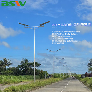 Q235/345 Galvanized Steel High Mast Solar LED Street Light Round/Octagon Shape 3-35m Height 150KM/H Wind Resistance 3mm-6mm - Product Image 1