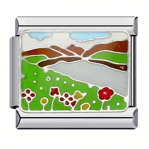 Breloque ODM Style Italien 2025 en Acier Inoxydable Plaqué Argent, Diamant, Or, Argent, Perle, Inspiration Punk Bouddhiste, Anniversaires - Product Image 1