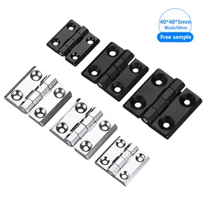 Wear Resistance 50*50 60*60 40*40*5mm M5 M6 Silver Hinge Industrial Electric Box Chrome Finish Door Hinges Black Door Hinges