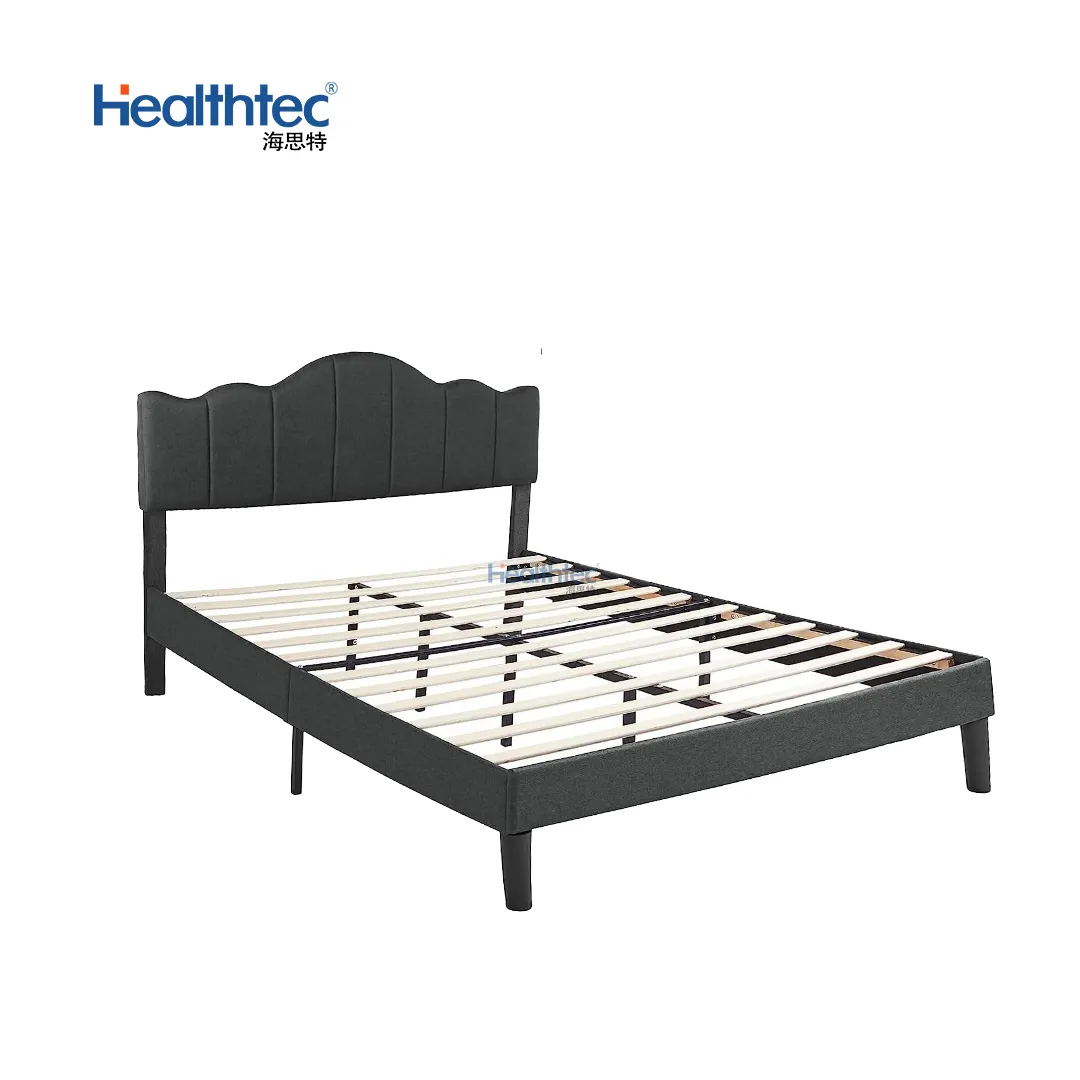आधुनिक असबाबवाला बिस्तर लक्जरी अनुकूलित मानक आकार कक्ष फर्नीचर बेडरूम सेट कपड़ा असबाबवाला बिस्तर