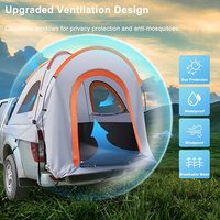Auvent de camion portable en tissu Oxford 210d imperméable, tente arrière de voiture, tente de remorque, tente de camionnette pour le camping en plein air