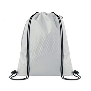 Promotional Eco-friendly Sustainable 420D RPET Printed <b>Drawstring</b> <b>Backpack</b> 34x42cm Carrying Handle for Sports Gym Fitness Use - Product Image 3