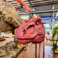 Tête de dinosaure Allosaurus sur mesure de grande taille, décoration interactive pour parc d'attractions, tête de dinosaure robotique animatronique