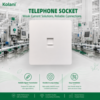 Prise téléphonique RJ11 simple port Kolani, norme britannique 90x86mm, blanc mat, résistante aux UV, en PC ignifuge, transmission silencieuse