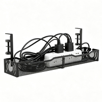 Organisateur de câbles en treillis métallique grand format pour bureau, rangement sous le bureau, support de câbles pour cuisine, maison et bureau