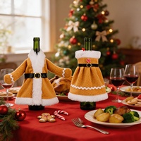 Décoration de bouteille de vin rouge de Noël, ensemble de bouteilles de vin, décoration de table à manger à la maison