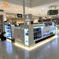 Mostrador Modular Minimalista Moderno para Exhibición de Teléfonos Móviles con Estación de Reparación, Iluminación LED y Kiosco de Exhibición Tipo Isla