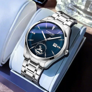 Reloj Mecánico Automático MIGE para Hombre, 40 mm, Acero Inoxidable, Esfera Azul, Visualización de Fecha, Cristal de Zafiro, Estilo Ejecutivo - Product Image 5