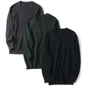 Nhà Sản Xuất Trung Quốc 100% Cashmere SweaterCrew Cổ Đen Áo Thun Áo Len Nam