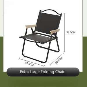 เก้าอี้พับได้น้ำหนักเบาสำหรับตั้งแคมป์กลางแจ้ง โครงโลหะแข็งแรง ที่นั่งสบาย เหมาะสำหรับปิกนิก ตกปลา ชายหาด และสวน - Product Image 3