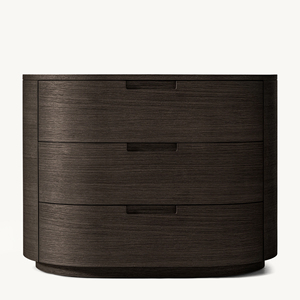 Nội THẤT PHÒNG NGỦ hiện đại sang trọng 3 ngăn kéo đường cong gỗ sồi tự nhiên Hoàng Gia đóng cửa đầu giường - Product Image 6