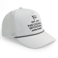 Gorra de Béisbol HN10 Premium Blanca de 5 Paneles, Unisex, con Cuerda, Perforada con Láser, Impermeable, Bordada Personalizada, para Ciclismo al Aire Libre