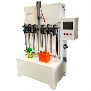 Machine <span class=keywords><strong>de</strong></span> remplissage <span class=keywords><strong>de</strong></span> liquide semi-automatique pour détergent <span class=keywords><strong>javel</strong></span> hypochlorite 4 buses petite bouteille en plastique jerrycan anti-corrosion - Product Image 1