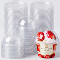 Gobelets à dessert élégants Kingstar 8oz en PET transparent avec couvercles hauts pour parfaits, gelato et puddings