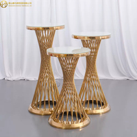Expositor de Pasteles en Espiral de Lujo con Forma de Reloj de Arena, Soporte Redondo de Acero Inoxidable Dorado para Tartas de Boda, Set de Mesa para Postres para Alquiler en Fiestas