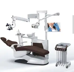 Nieuw Ontwerp Elektrische Luxe Mode Tandheelkundige Stoel Unit Compleet Tandstoel Pakket Met Microscoop