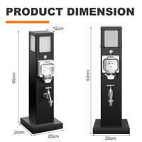 Prise d'extension extérieure pour camping et jardin en acier inoxydable 304, étanche IP66, avec lumière d'ambiance contrôlée par Wi-Fi