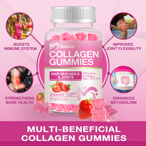 Custom Premium prodotto di bellezza sbiancamento idrolizzato di collagene Gummies integratore con biotina e vitamina C per la pelle dei capelli e le unghie - Product Image 4