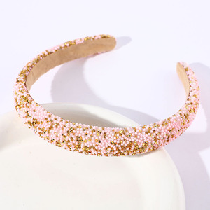 Accessoires de bandeau de cheveux personnalisé en gros filles de la mode rembourré <span class=keywords><strong>strass</strong></span> éponge bandeaux baroques pour les femmes - Product Image 6