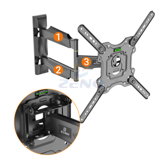 Rotating Tv Mount for Television Screen Stand VESA 400x400mm Steel Bracket for 32-65 Inch with Level Measurement